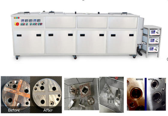 Nettoyeur à ultrasons à cinq réservoirs personnalisé pour les pièces de précision d'élimination de la rouille 77L 135L et 264L
